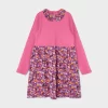 NAME IT Kinder Print Kleid Für Mädchen Freizeit Langarm Dress NKFODNIA In Pink 13