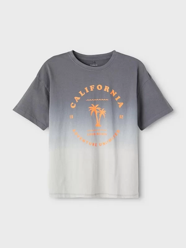 NAME IT Shirt In Grau/ Weiß/ Orange 3