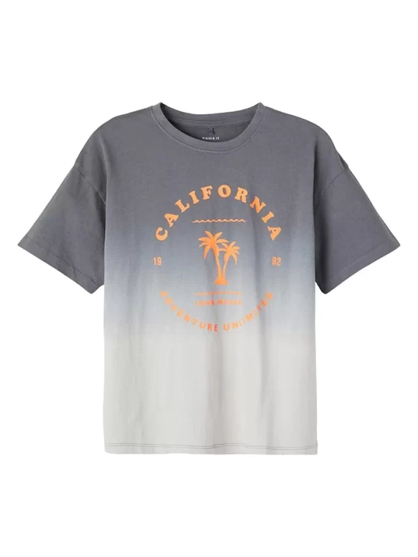 NAME IT Shirt In Grau/ Weiß/ Orange 1