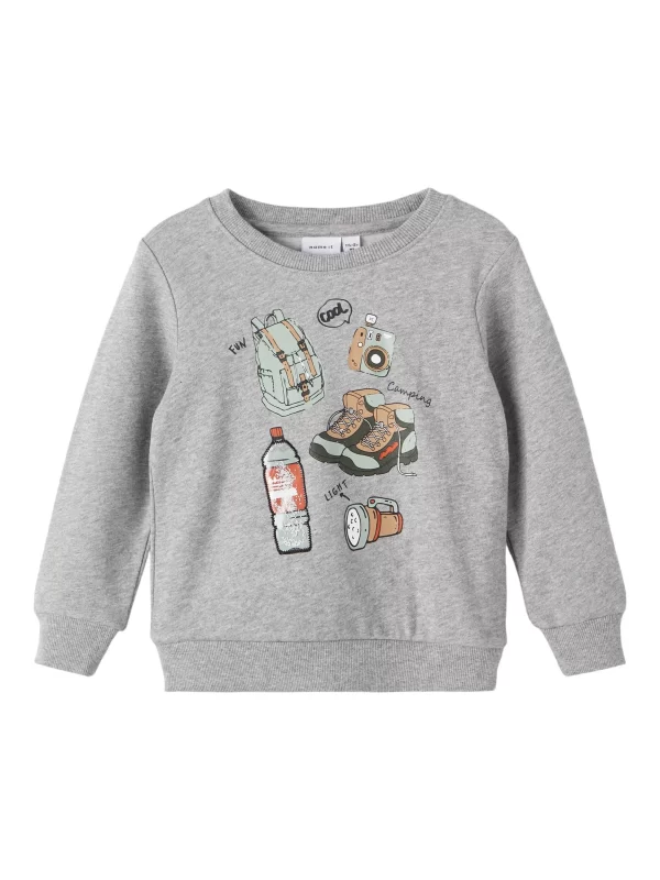 NAME IT Sweatshirt. Langarm. Rundhals Grau 1