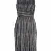 SWING Plissekleid, Glitzer, Für Damen 3201 S.BLAU/ BUNT 22