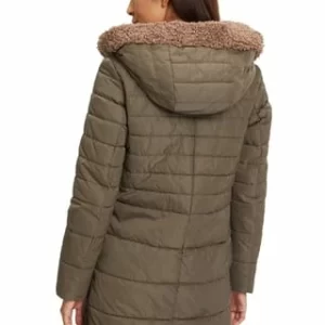 AMBER & JUNE Winterjacke Kunstdaune Khaki Braun 17