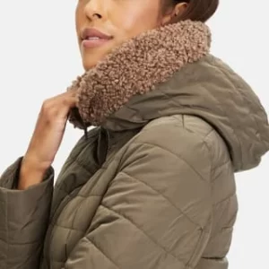 AMBER & JUNE Winterjacke Kunstdaune Khaki Braun 27
