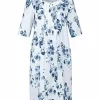 ANNA AURA Sommerkleid Linen Weiß/ Blau 14