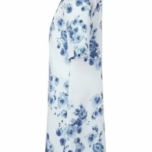 ANNA AURA Sommerkleid Linen Weiß/ Blau 10