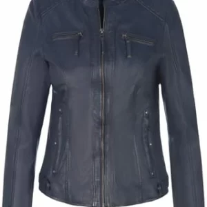 EMILIA LAY Lederjacke Aus Supersoftem Lammnappaleder MARINE 11