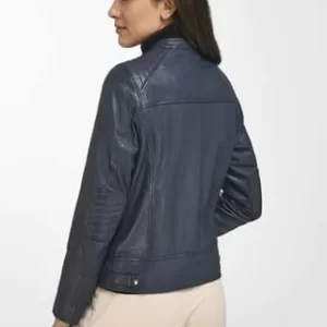 EMILIA LAY Lederjacke Aus Supersoftem Lammnappaleder MARINE 17