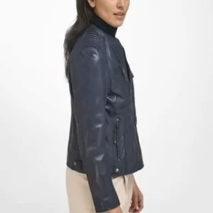 EMILIA LAY Lederjacke Aus Supersoftem Lammnappaleder MARINE 19