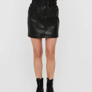 ONLY® Rock, Kunstleder, Rüschen, Für Damen 177911 BLACK 16