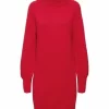 EDC Strickkleid, Rollkragen, Regular, Für Damen C610 DARK RED 22