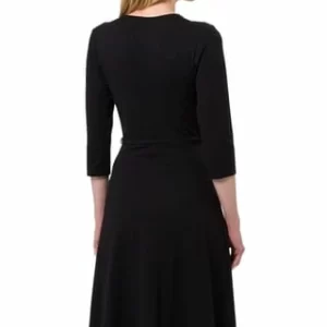 Zero Kleid, V-Ausschnitt, 3/4-Arm, Gürtel, Für Damen 9105 BLACK BEAUTY 14