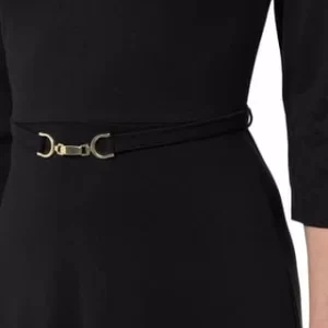 Zero Kleid, V-Ausschnitt, 3/4-Arm, Gürtel, Für Damen 9105 BLACK BEAUTY 18