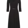 Zero Kleid, V-Ausschnitt, 3/4-Arm, Gürtel, Für Damen 9105 BLACK BEAUTY 28