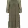Cartoon Sommerkleid Mit 3/4 Arm Khaki/ Cream 31