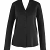 Aubade Bluse, Seide, Reverskragen, Für Damen NOIR SCHWARZ 20