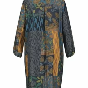 SAMOON Blusenkleid, Oversize, Knopfleiste, Für Damen 08102 NAVY GEMUSTE 12