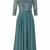 SWING Abendkleid, Midi-Länge, 3/4-Ärmel, Für Damen 530 GRÜN 20
