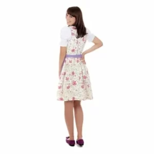 Edelnice Mini Dirndl 3-teilig Blumen Weiß Lila 12
